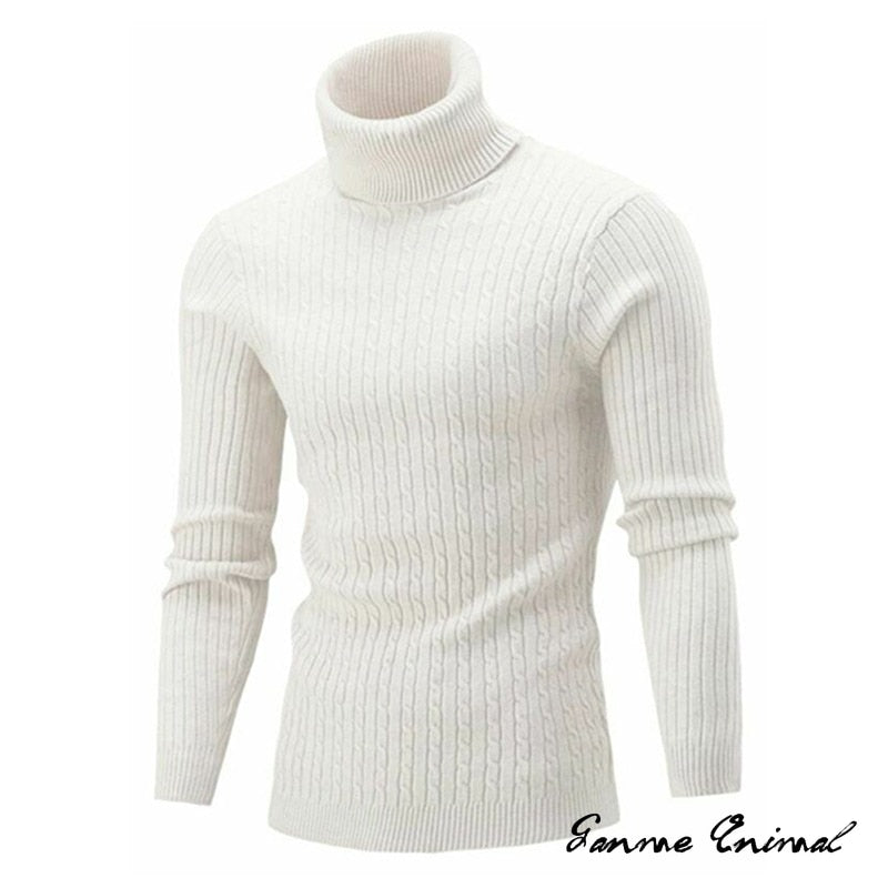 Winter Warm Turtleneck Sweater Autumn Men&#39;s Rollneck Warm Knitted Sweater protect the neck S-XXL - Executive-Skincare