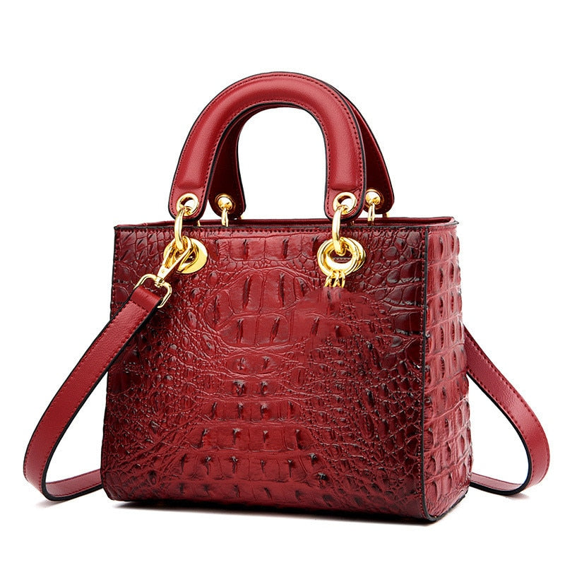 2022 High Quality Luxury Brand Designer Leather Shoulder Bag for Women Hand Bag Crocodile Totes Purses Ladies Messenger Handbag - Executive-Skincare