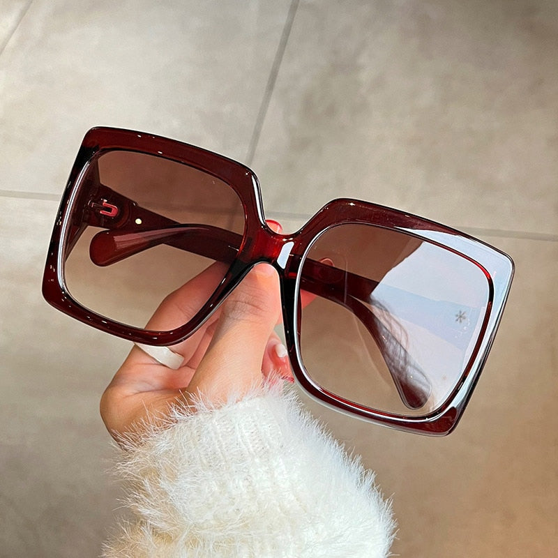 New Luxury Oversized Square Women Sunglasses High Quality Fashion Vintage Trends Sun Glasses Men Retro Shades UV400 Gafas De Sol - Executive-Skincare