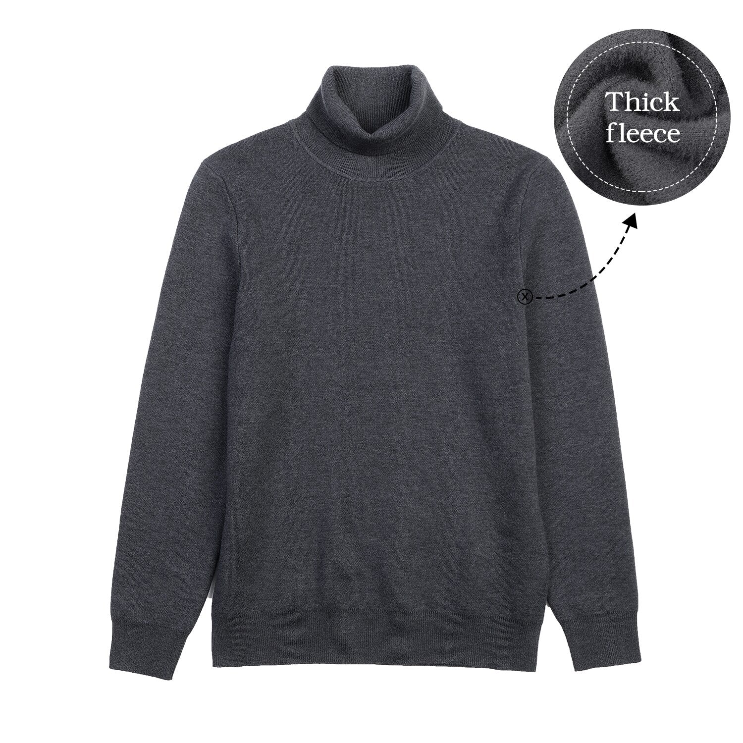 KUEGOU 2022 Autumn Winter New Men&#39;s Turtleneck Sweater High Quality Jumper Slim Fit Male Knitting Pullovers Warm Plus Size DR01 - Executive-Skincare