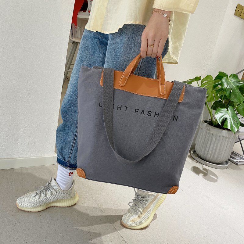 Korean Handbag Leisure Commuting Shoulder Bag Women&#39;s Big Bag Ins New Fashion Women&#39;s Messenger Canvas Tote Bag - Executive-Skincare