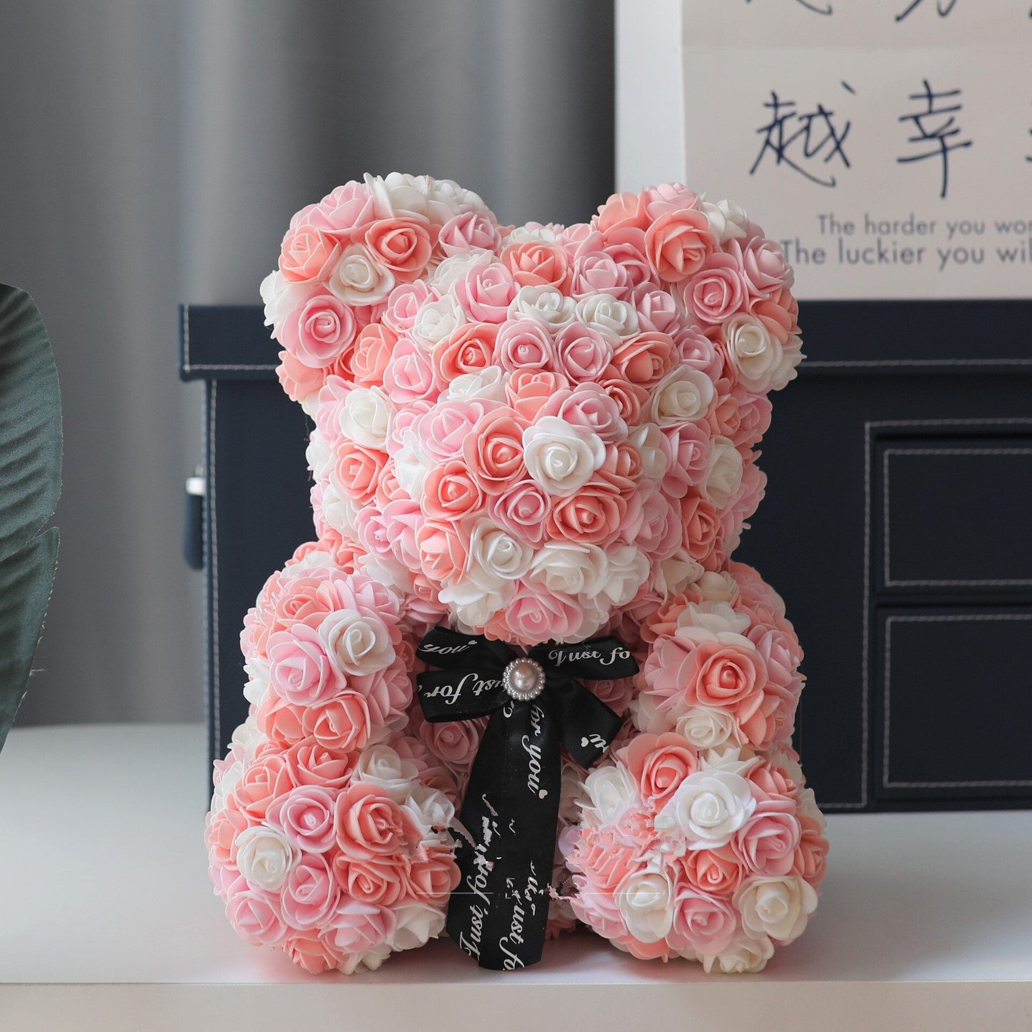 25/35cm Artificial Rose Heart Teddy Bear Handmade Bear of Roses For Women Valentine&#39;s Day Wedding Bithday Gift DropShipping - Executive-Skincare