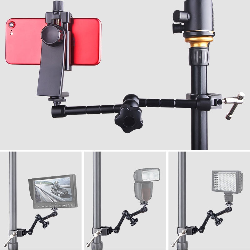 11 Inch Adjustable Friction Articulating Magic Arm + Super Clamp for SLR LCD Monitor LED Flash Light Camera Accessories - Executive-Skincare