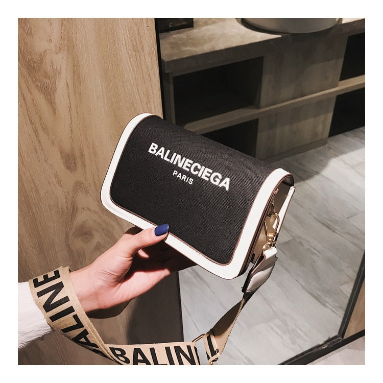 2022 Fashion Niche Design Small Square Bags Summer Letter Wide Strap Shoulder Messenger Bags Women Purse and Handbags - Executive-Skincare