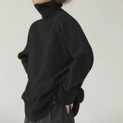 WYWM Turtle Neck Cashmere Sweater Women Korean Style Loose Warm Knitted Pullover 2021 Winter Outwear Lazy Oaf Female Jumpers - Executive-Skincare