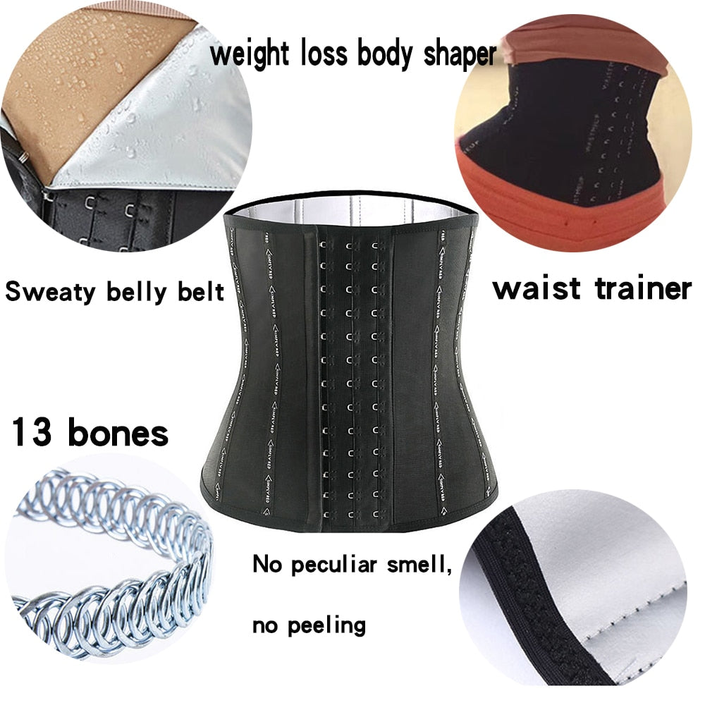 Sauna Sweat Belt Sweat To Lose Weight Woman Postpartum Waist Trainer Slimming Sheath Woman Flat Belly Fat Burning Girdle Corset - Executive Quality Store