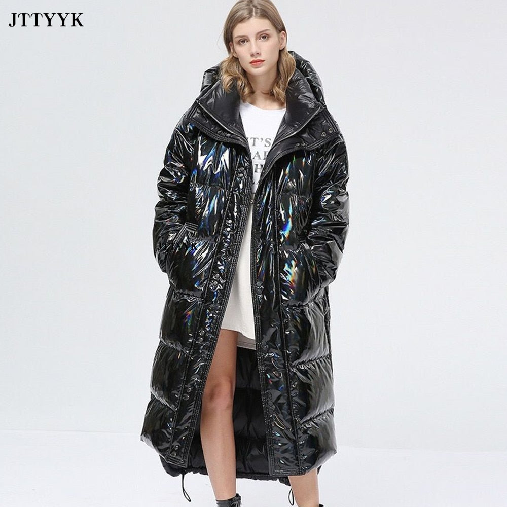 Warm Snow Coat Winter Clothes Woman Long Black Puffer Jacket Oversized Women Feather Parka Hooded Down Jacket Down Big Coat 2022 - Executive-Skincare