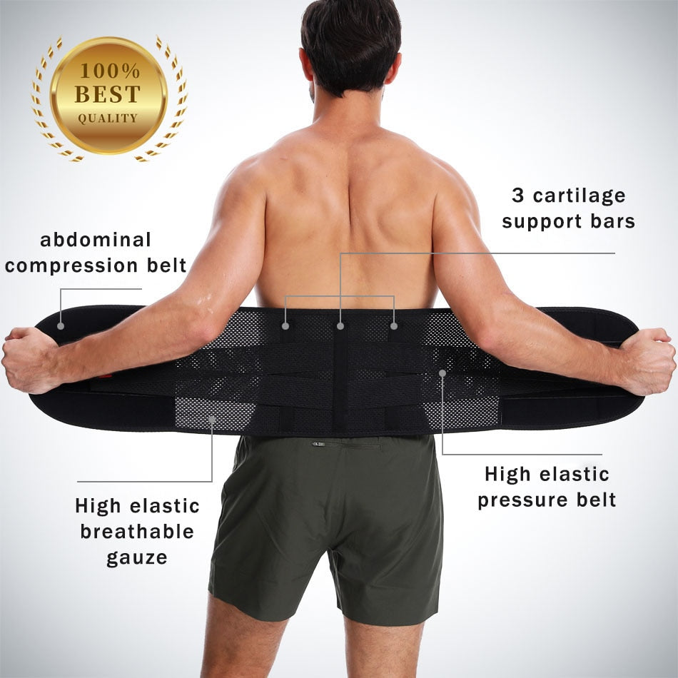 Worthdefence Orthopedic Corset Back Support Gym Fitness Weightlifting Belt Waist Belts Squats Dumbbell Lumbar Brace Protector - Executive Quality Store