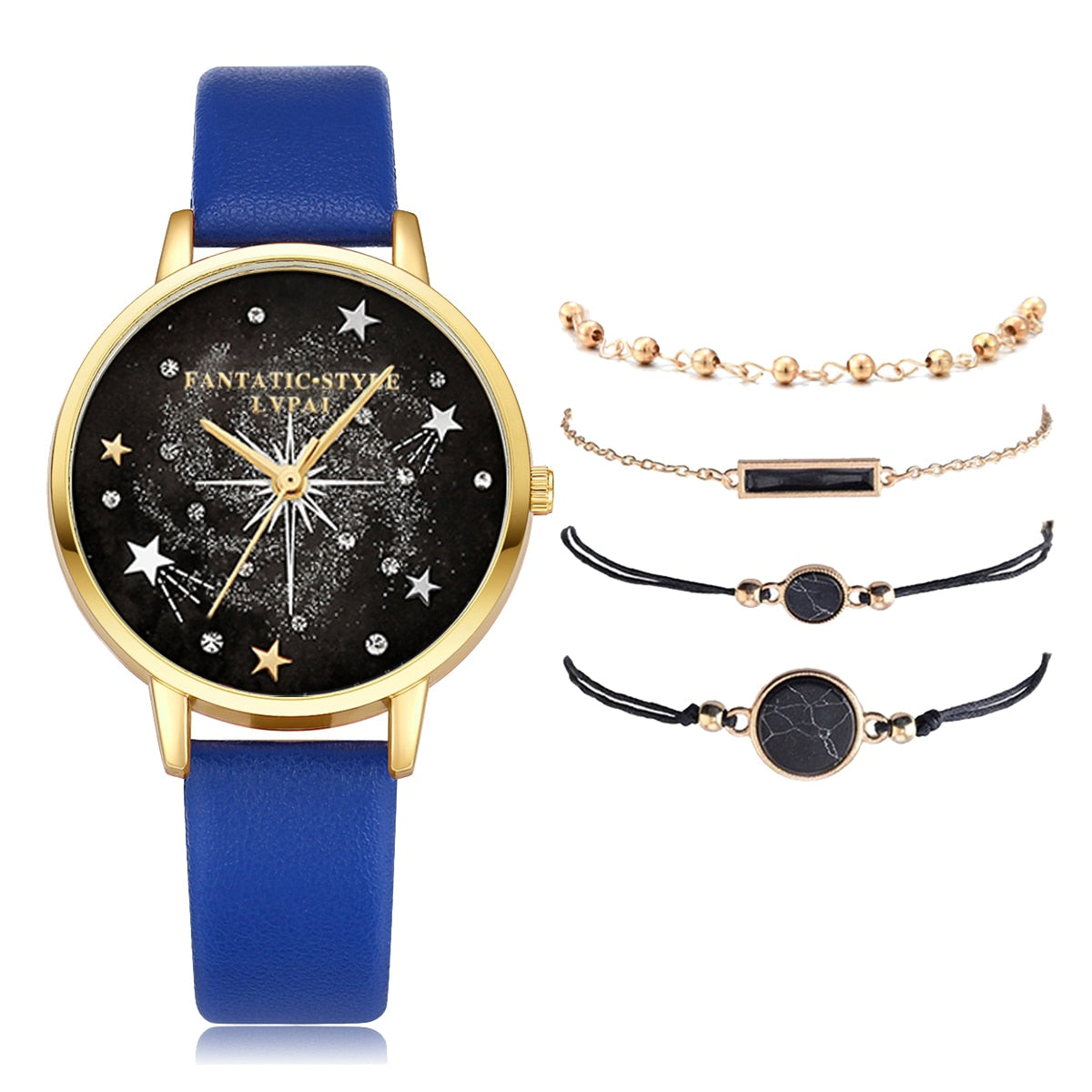 Lvpai Brand 5PCS Fashion New Bracelet Watch Set Crystal Rhinestone Women Ladies Wristwatch Watches Ladies Relogio Feminino Reloj - Executive-Skincare