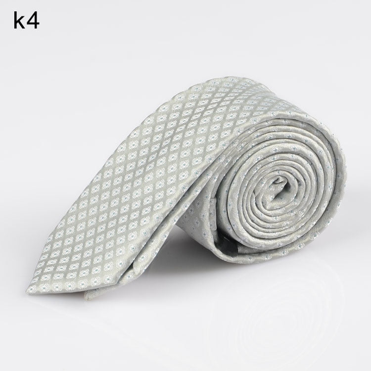 New Men&#39;s Casual Slim Ties Classic Polyester Woven Party Neckties Fashion Plaid Dots Man Neck Tie For Wedding Business Male Tie - Executive-Skincare