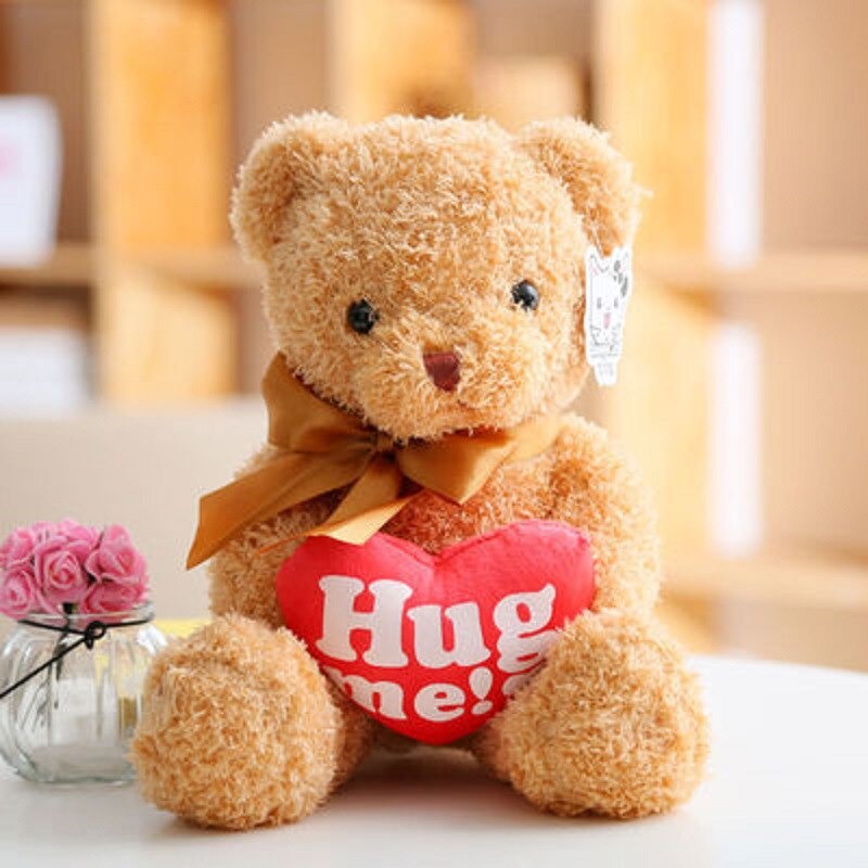 Hot 30cm Lovely Teddy Bear Plush Toys Stuffed Cute Bear with Heart Doll Girls Valentine&#39;s Gift Kids Baby Christmas Brinquedos - Executive-Skincare