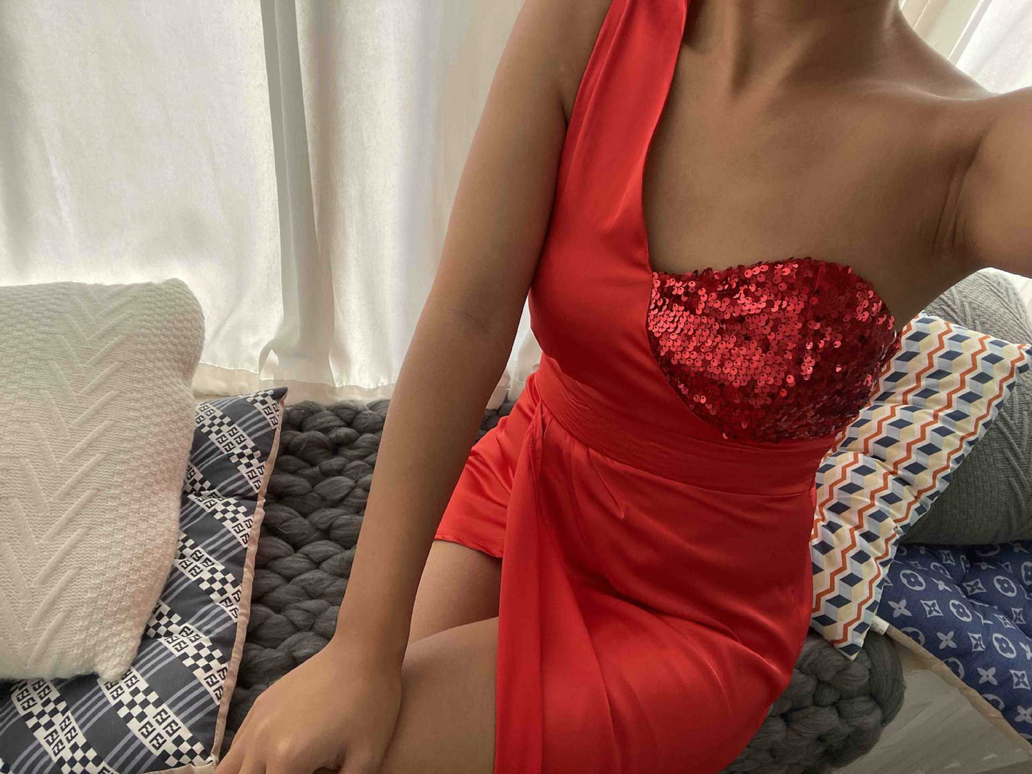 Cutubly Gown Robe Dresses Summer New Women&#39;s Sequin Split Dress Long Slim Strapless Vestidos Red Evening Party Club Wear Night - Executive-Skincare