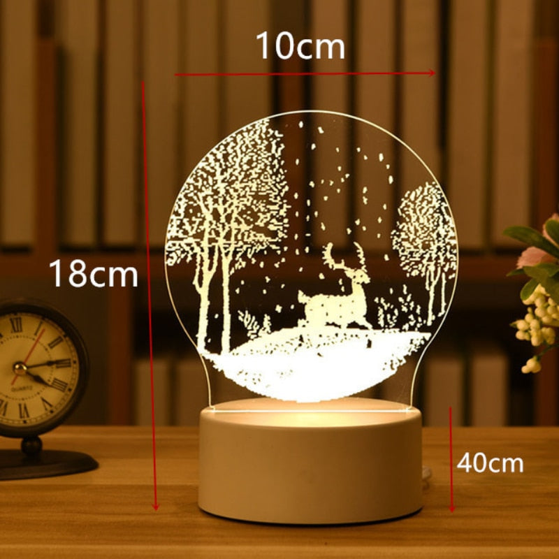 Romantic Love 3D Acrylic Led Lamp for Home Children&#39;s Night Light Table Lamp Birthday Party Decor Valentine&#39;s Day Bedside Lamp - Executive-Skincare