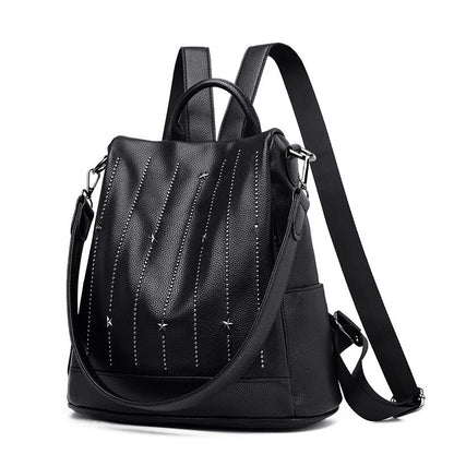 Fashion Star Backpacks For Girls Anti Theft Backpack Women Soft Leather Backpacks Large Capacity School Bags For Teenage Girls - Executive-Skincare