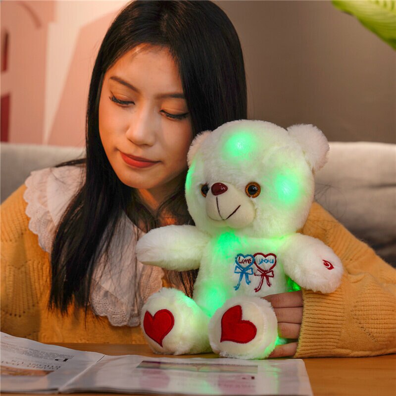 One Piece  30cm Cute  Light Up Teddy Bear Plush Toy Doll  Kawaii  Xmas Birthday  Gift for Kids Girlfriends Loves Home Decor - Executive-Skincare