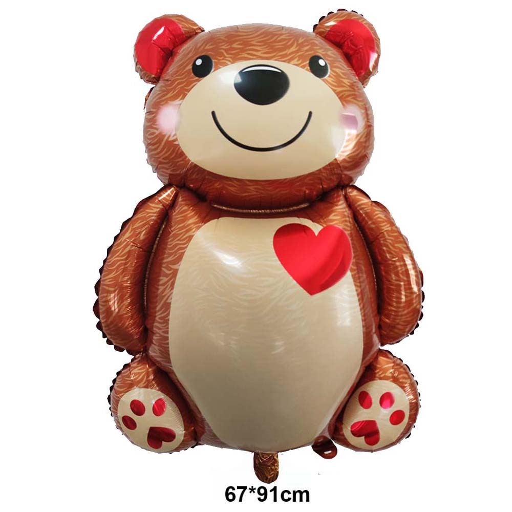 Big Bear Foil Balloon Love Heart Bear Balloon Red Rose Balloon Baby Shower Wedding Decor Birthday Valentine's Day Party Supplies - Executive-Skincare