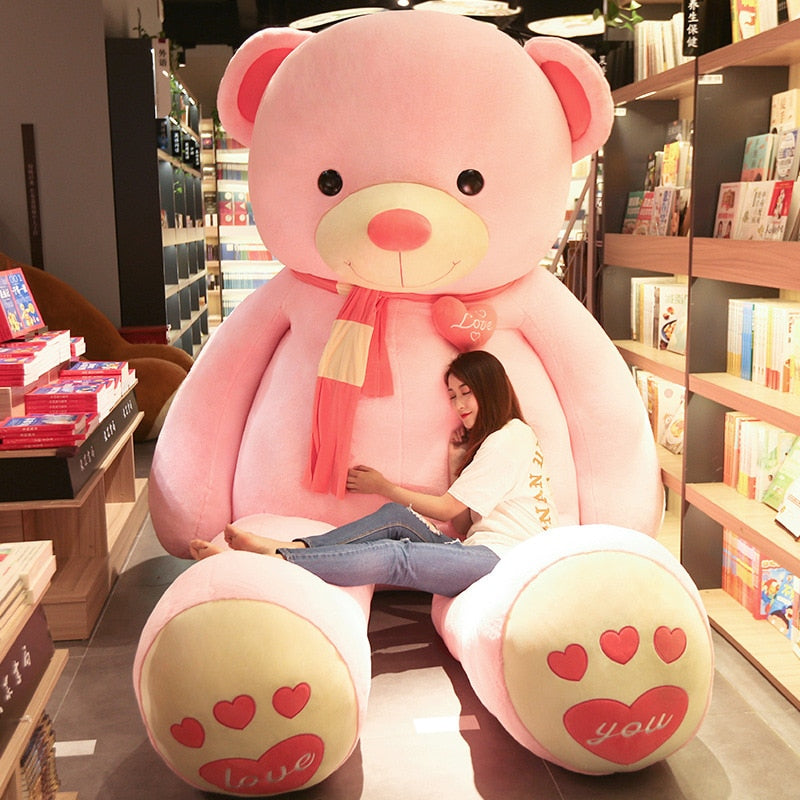 80-200cm Giant Teddy Skin Plush Toy Soft Big Animal Love Scarf Bear Empty Baby Cushion Pillow Kids Doll Children Girl Gifts - Executive-Skincare