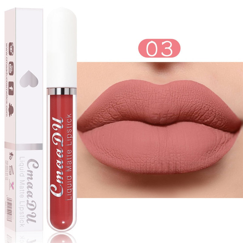 6 Colors/Set Fashion Matte Lip Gloss Sets Natural Moisturize Waterproof Lasting Velvet Sexy Red Liquid Lipstick Beauty Cosmetic - Executive-Skincare