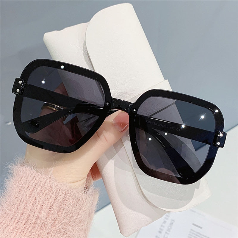 Classic Vintage Square Sunglasses Woman Gradient Mirror Frameless Sun Glasses Female Retro Fashion Rimless Oculos De Sol - Executive-Skincare