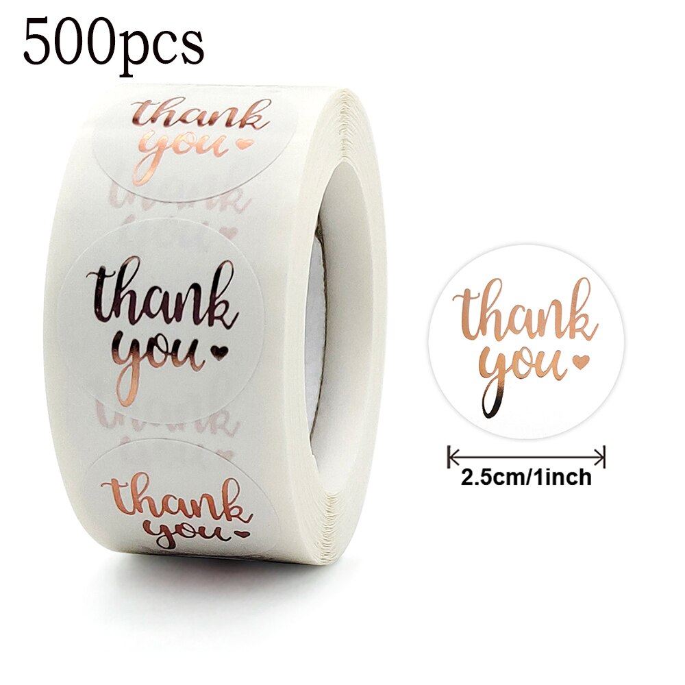 500Pcs Valentines Day Heart Sticker Thank you Candy Bag Seal Sticker Scrapbooking Valentines Gift Box Label Decoration - Executive-Skincare