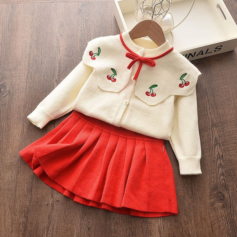 2022 New Girl Sweater Clothes Children Winter Dress Bow Doll Collar Clothes Coat Casual Dress Sweater Christmas Girls Suits - Executive-Skincare