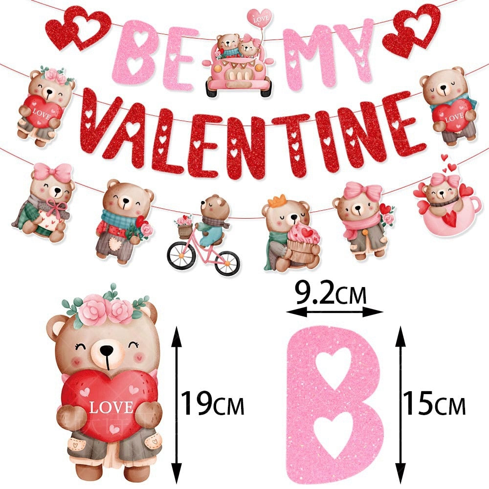 5pcs Love Bear Balloon include Big Bear Balloon and Mini Bear Balloon Birthday Valentines Party Wedding Decoration Bear Balloon - Executive-Skincare