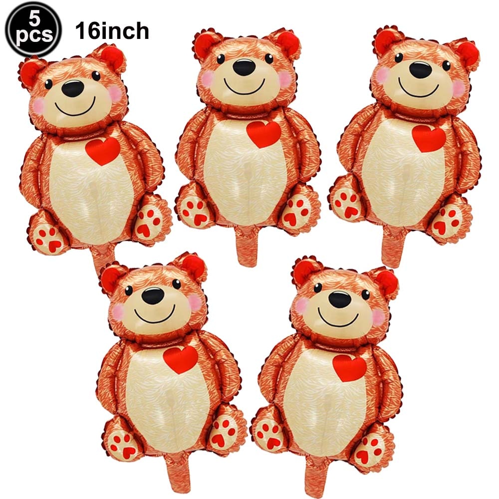 5pcs Love Bear Balloon include Big Bear Balloon and Mini Bear Balloon Birthday Valentines Party Wedding Decoration Bear Balloon - Executive-Skincare