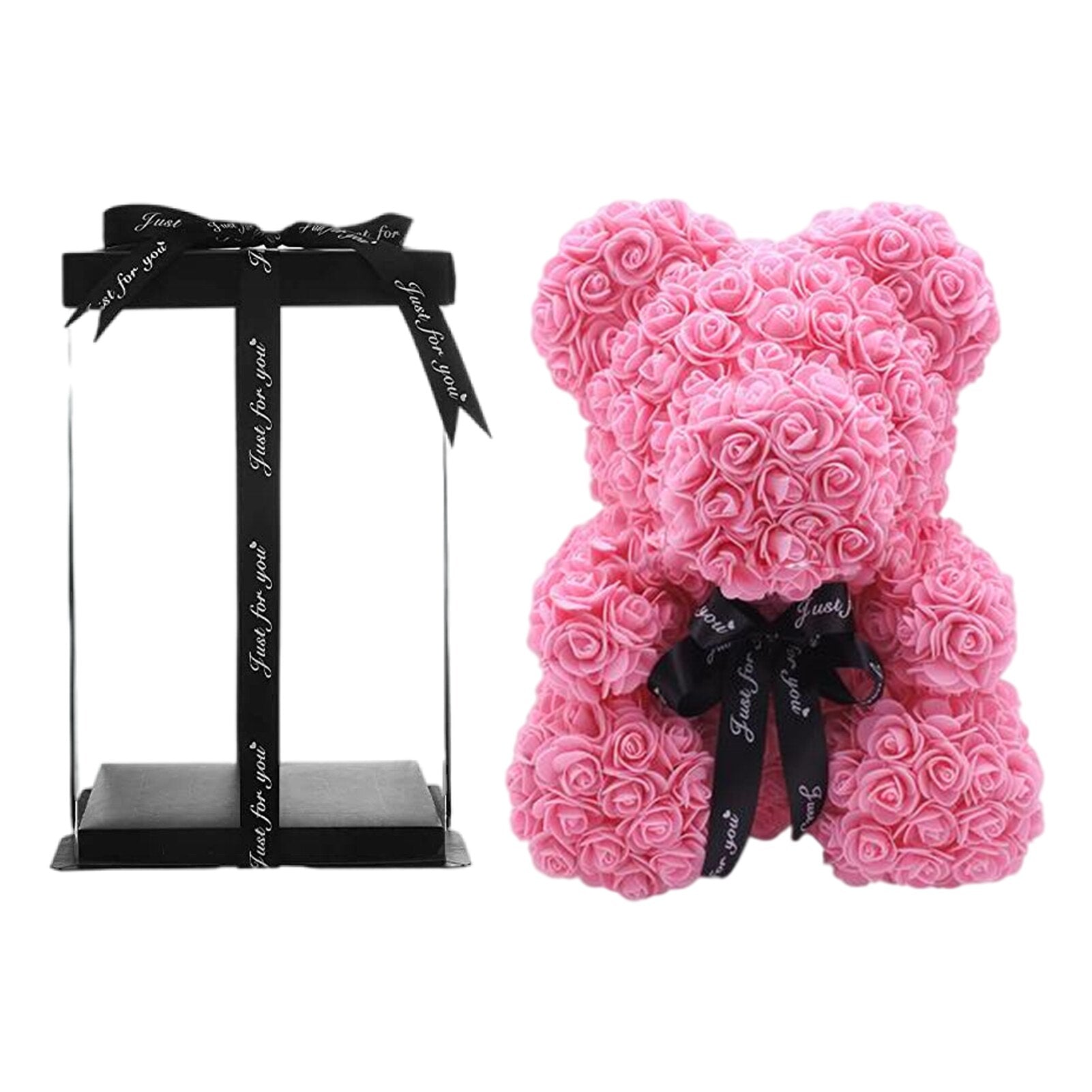 Valentines Day Gift Forever Teddy Bear Rose Artificial Flowers Gift Box Girlfriend Anniversary Xmas Birthday Gifts Wedding Party - Executive-Skincare