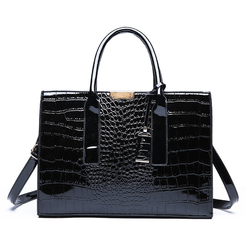 Luxury Patent Leather Women Messenger Bag Crocodile Female Crossbody Shoulder Hand Bags for Women 2022 High Quality Lady Handbag - Executive-Skincare