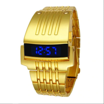 Fashion Luxury Iron Man watches Conception Blue Red LED Mens Stainless Steel Wrist Watch Relogio Masculino Gold Black Silver - Executive-Skincare