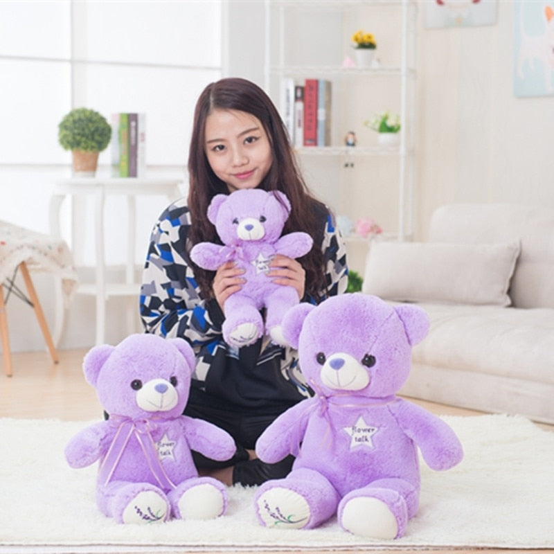 35/80cm Cute Purple Bear Plush Toys High Quality Stuffed Lovely Animals Teddy Bear Dolls for Classmate Kids Graduation Gifts - Executive-Skincare