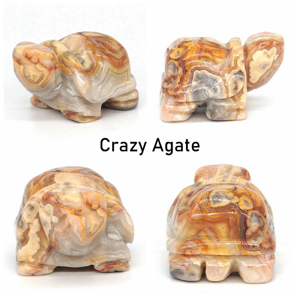 1.5&quot; Tortoise Statue Natural Gemstone Carving Healing Crystal Animals Figurines Reiki Stones Decoration Wholesale - Executive-Skincare