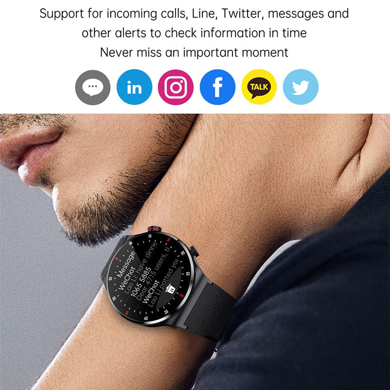 2022 New ECG Monitoring Smart Watch Men Bluetooth Call Fitness Tracker Multi-movement Waterproof Smartwatch Men For Huawei IOS - Executive-Skincare