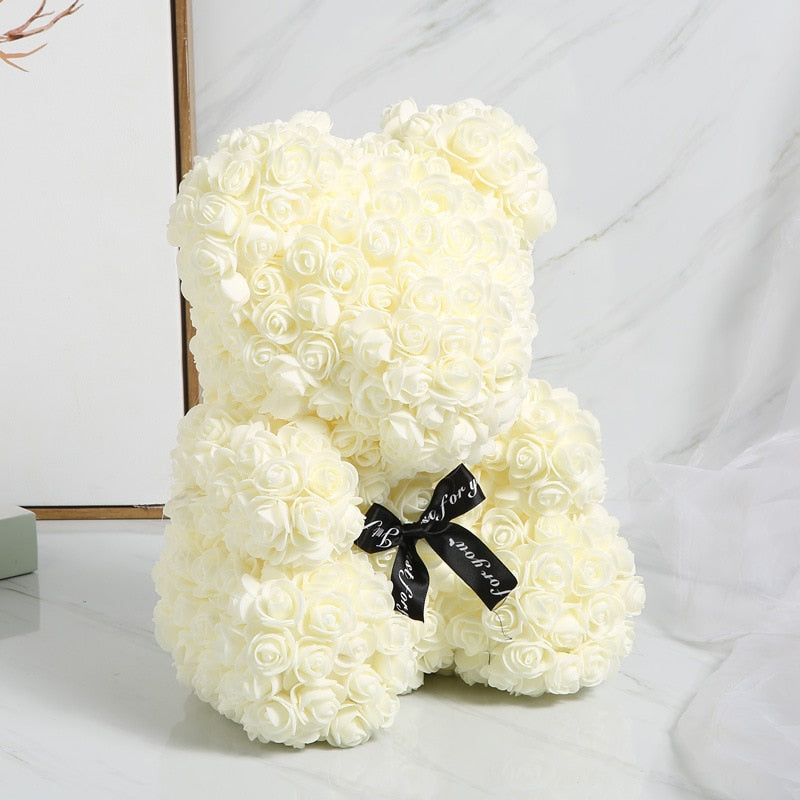 25/40cm Rose Bear Artificial Flowers Girlfriend Anniversary Christmas Valentine&#39;s Day Gift Birthday Present For Wedding Party - Executive-Skincare