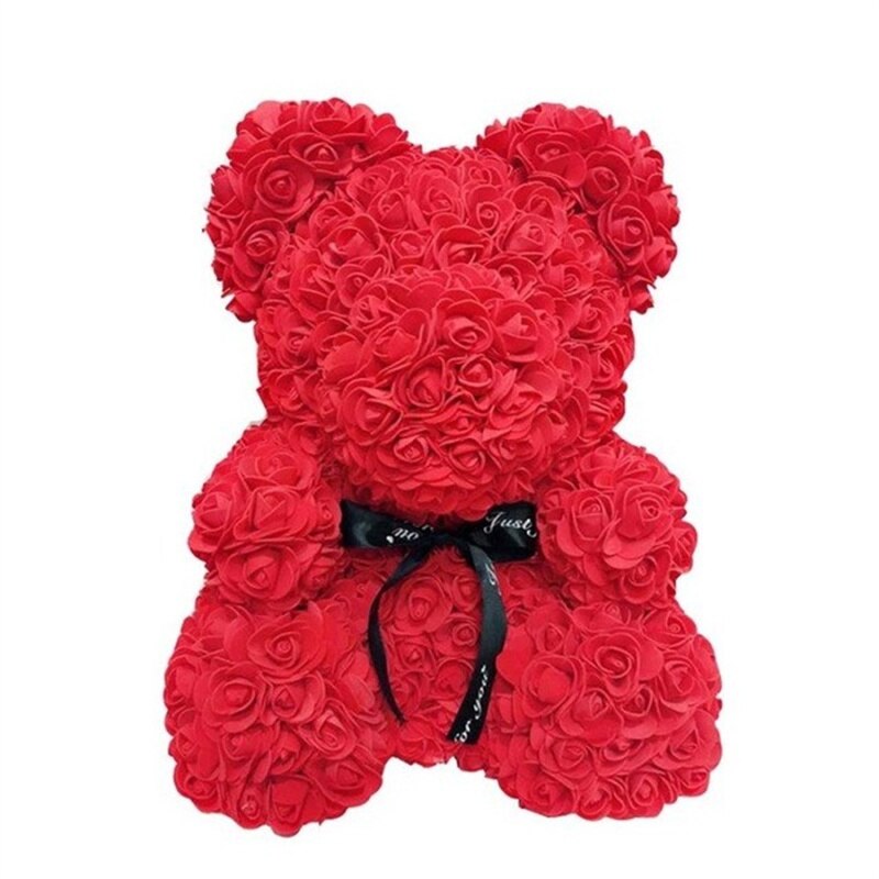 25cm Rose Bear Girlfriend Anniversary Christmas Valentine&#39;s Day Gift Birthday Present For Wedding PartyArtificial Flowers - Executive-Skincare