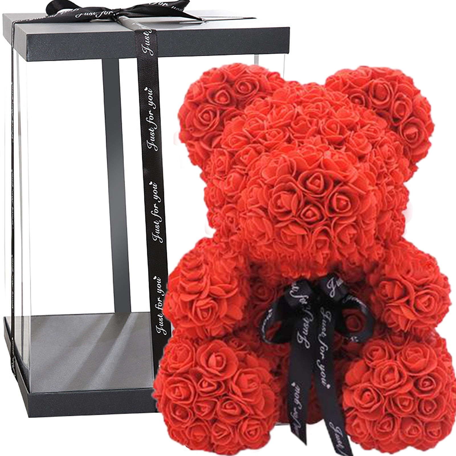 Valentines Day Gift 25cm Red Rose Teddy Bear Rose With Gift Box Artificial PE Flower Bear Rose Xmas New Year Mother&#39;s Day Gifts - Executive-Skincare