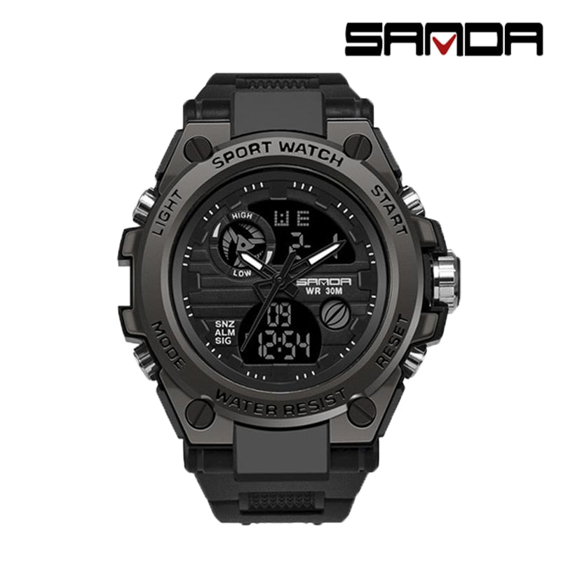 SANDA Sports Men&#39;s Watches Luxury Military Quartz Electronic Watches Shockproof Waterproof Digital Wristwatch Relogio Masculino - Executive-Skincare