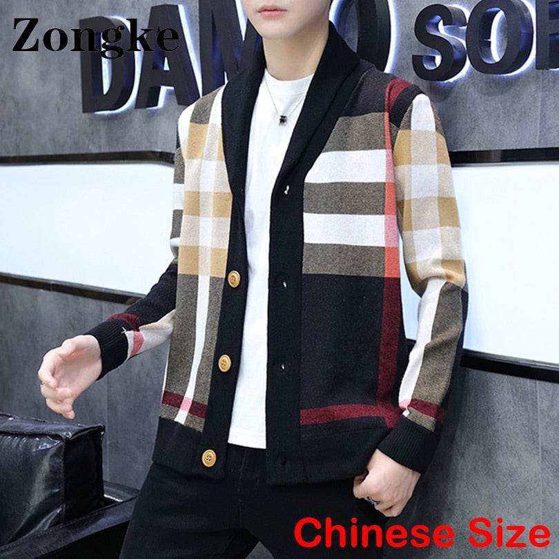 Zongke Black Cardigan Luxury Jumper Mens Sweater Clothing Cardigan Men Winter Jacket Size 2XL 2022 Autumn Winter New Arrivals - Executive-Skincare