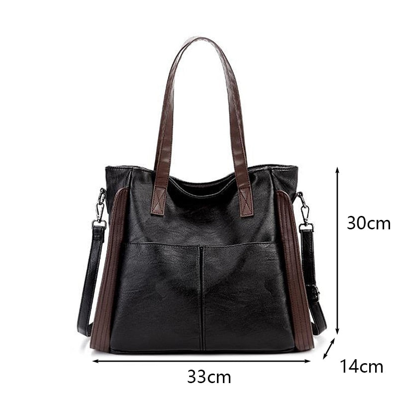 Large Capacity Casual Tote Bag Female Luxury Handbag Shoulder Bag for Women 2022 Ladies Vintage PU Leather Crossbody Bag Sac - Executive-Skincare