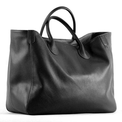 Roomy Women Bag Genuine Leather Handbag Luxury Cowhide Casual Tote Thick Real Natural Leather Bucket Shopper Daily Bag Big Purse - Executive-Skincare