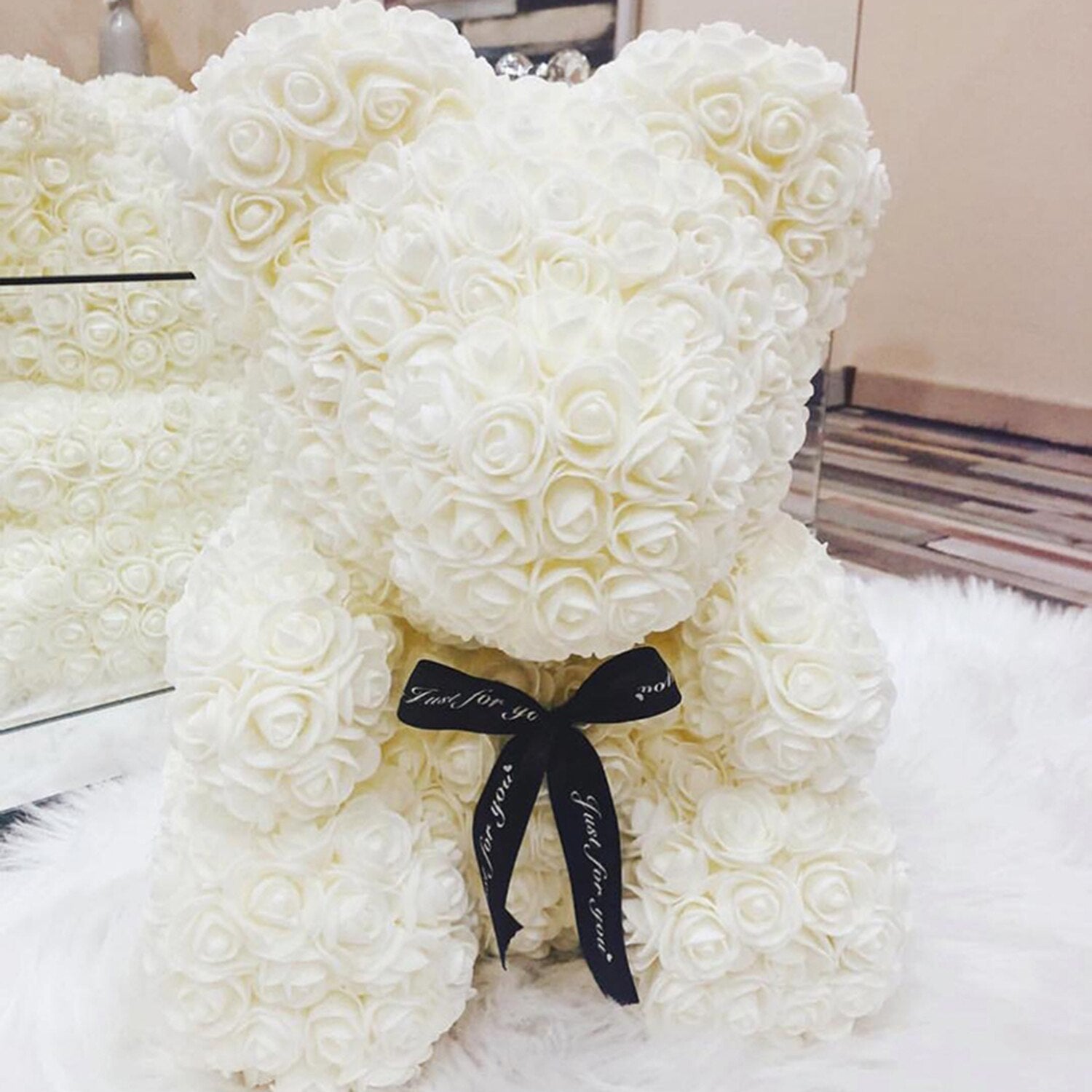 25/40CM Rose Bear Artificial Flowers Teddy Roses Bear for Wedding Anniversary Girlfriend Valentine&#39;s Day Christmas DIY Gifts Box - Executive-Skincare