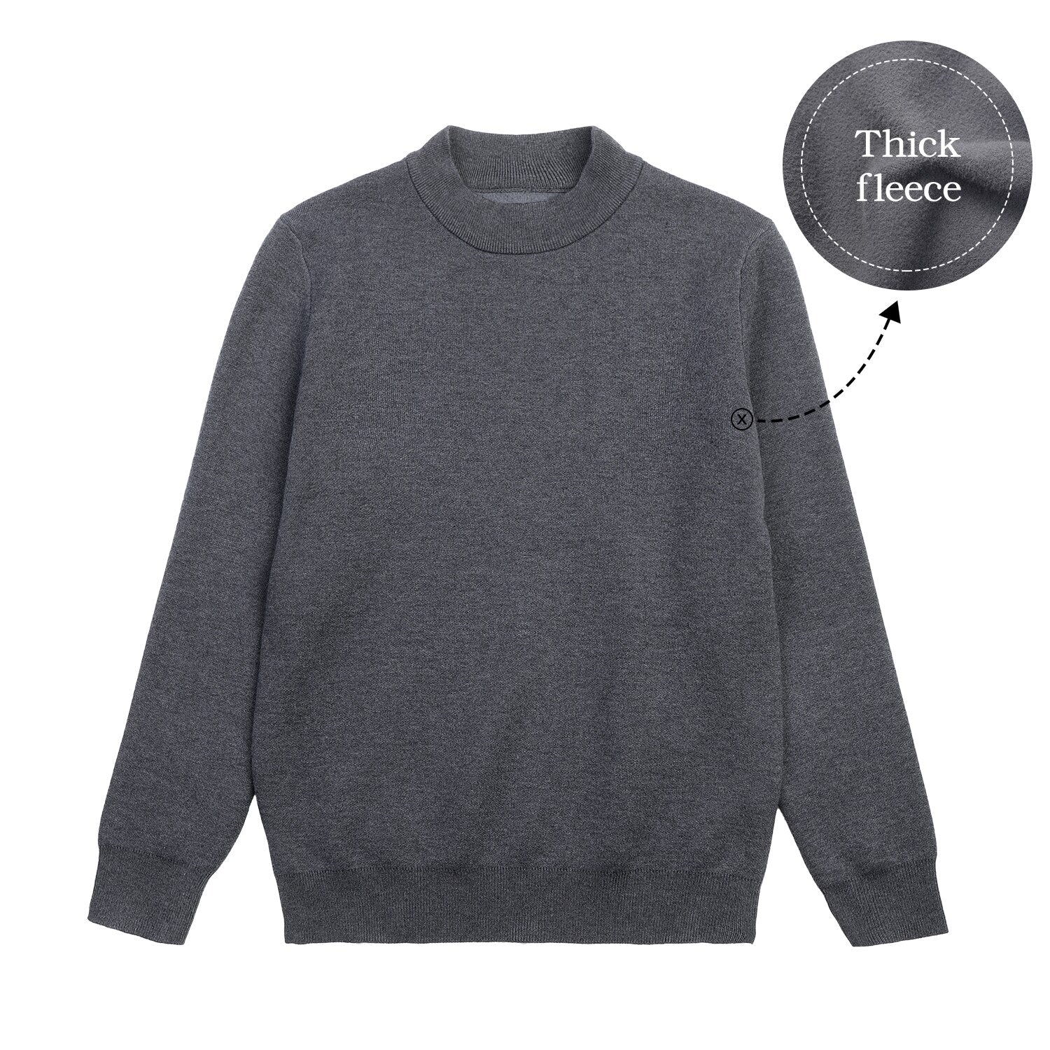 KUEGOU 2022 Autumn Winter New Solid color Men Sweater Mock-Neck Thick Fleece Fashion High Quality Warm Knitting Pullovers JR05 - Executive-Skincare