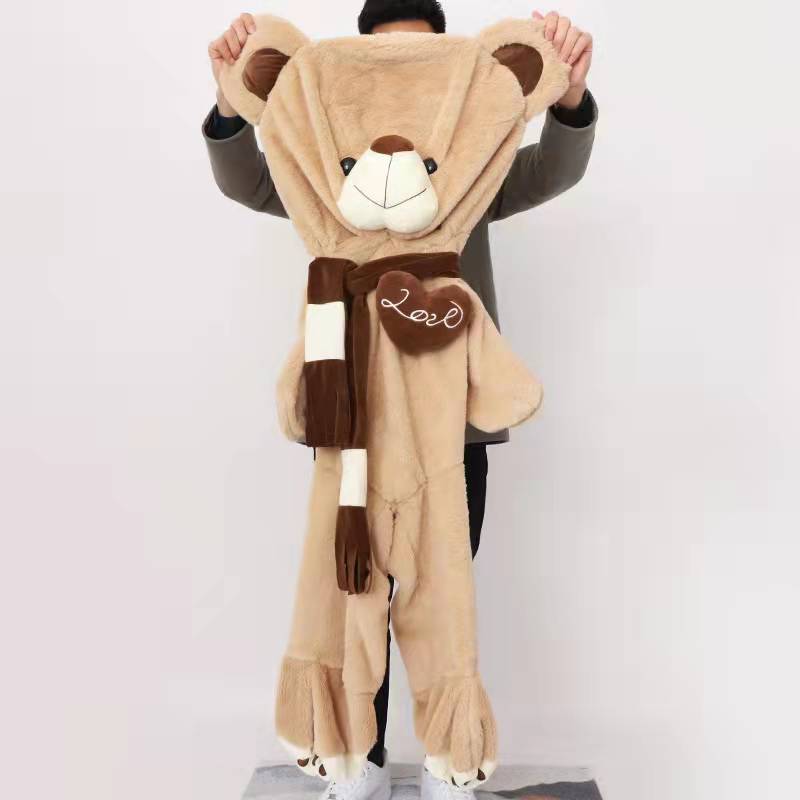 80-200cm Giant Teddy Skin Plush Toy Soft Big Animal Love Scarf Bear Empty Baby Cushion Pillow Kids Doll Children Girl Gifts - Executive-Skincare