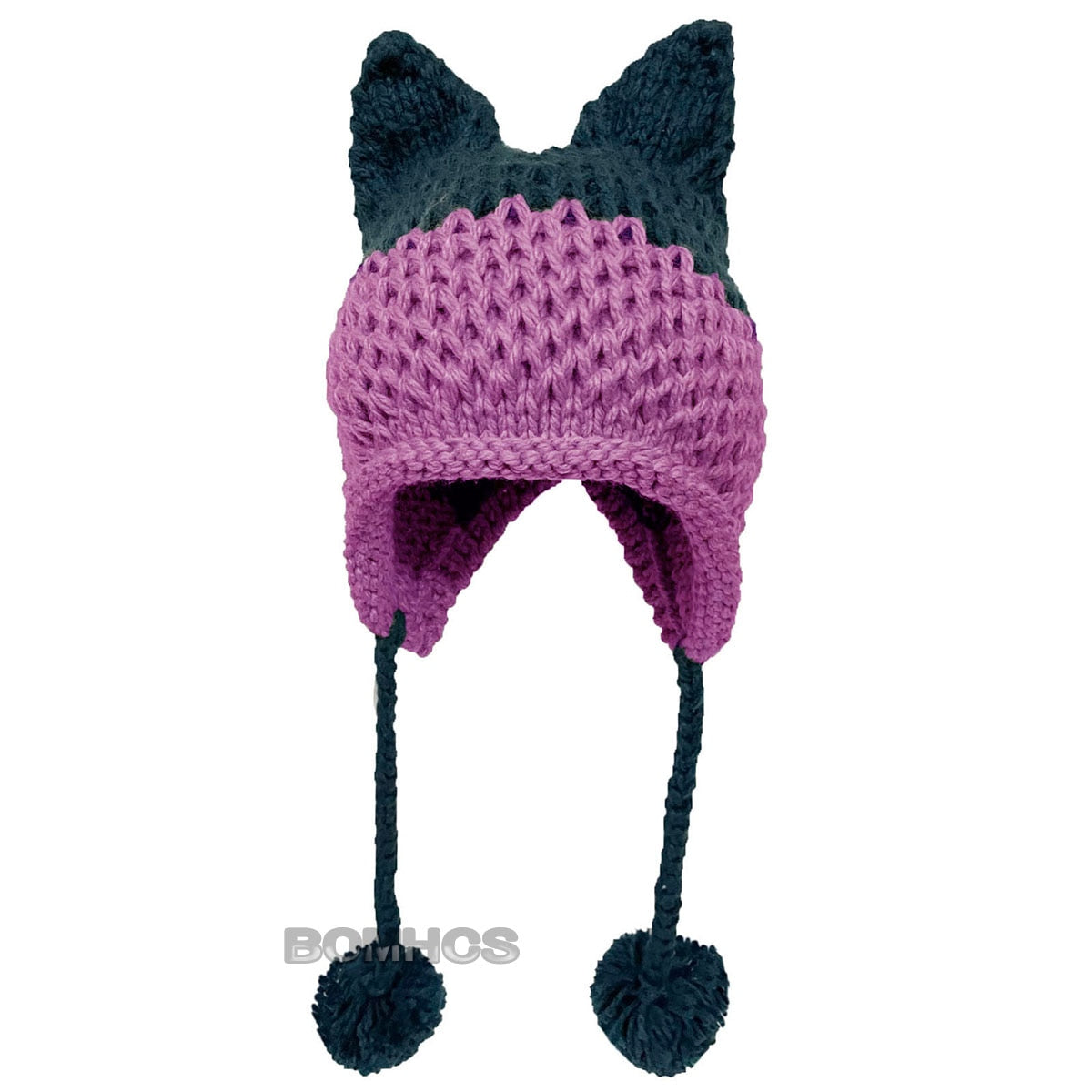 BomHCS Cute Fox Ears Beanie Winter Warm 100% Handmade Knit Hat - Executive-Skincare