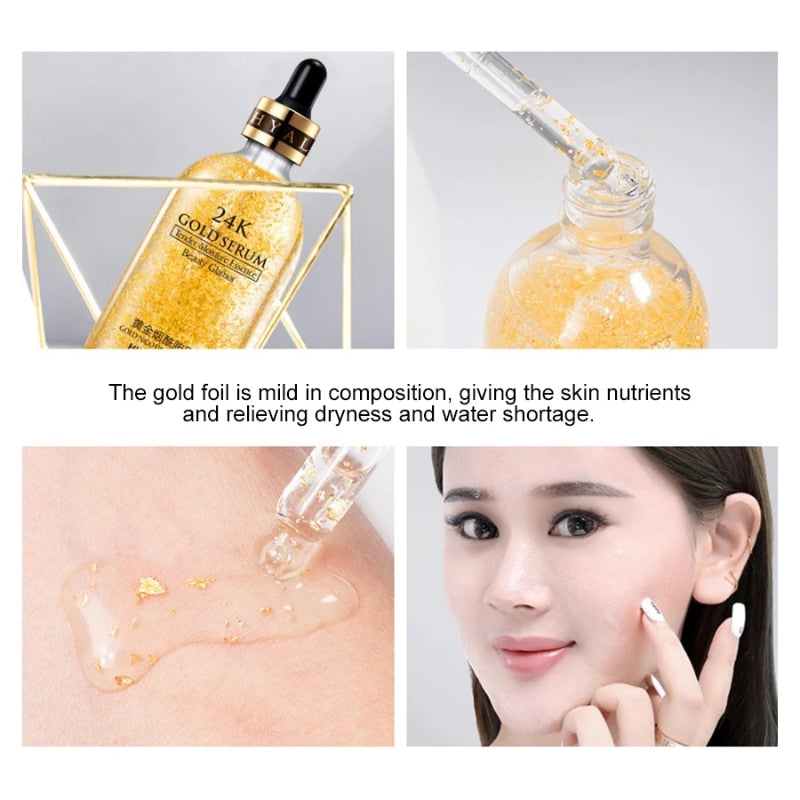 24k Gold Face Serum Nicotinamide Facial Essence Liquid Pure Anti-Aging Wrinkle MoisturizingWhitening Refreshing Skin Care - Executive-Skincare