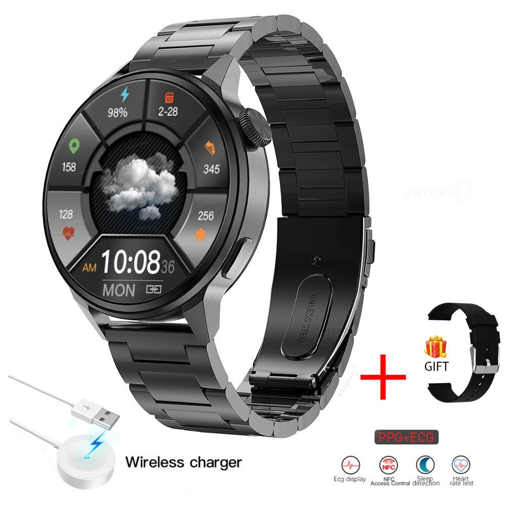 2022 New NFC Smart Watch Men Smart Bluetooth Call Sport GPS Track Smartwatch Women Heart Rate ECG PPG Smartwatch For Android ios - Executive-Skincare