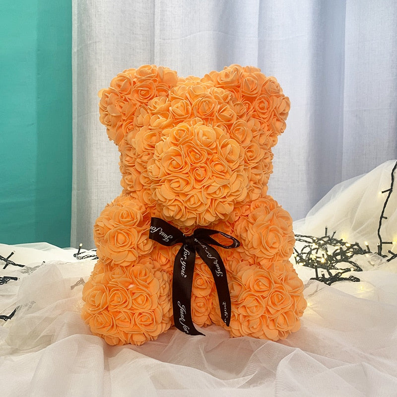 25/40cm Rose Bear Artificial Flowers Girlfriend Anniversary Christmas Valentine&#39;s Day Gift Birthday Present For Wedding Party - Executive-Skincare