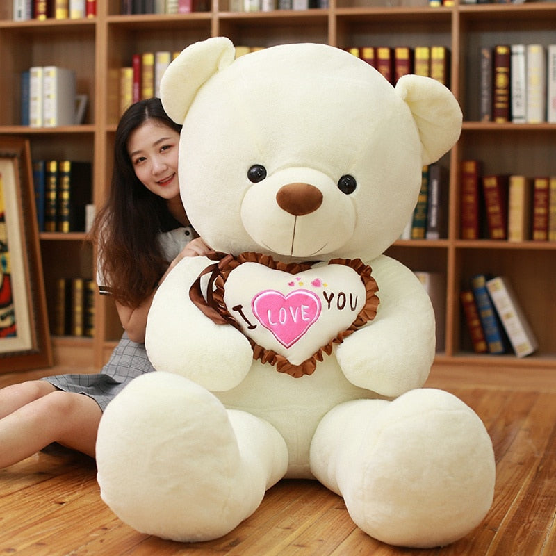 High Quality 80/100CM 4 Colors Teddy Bear With Scarf Stuffed Animals Bear Plush Toys Teddy Bear Doll Lovers Birthday Baby Gift - Executive-Skincare