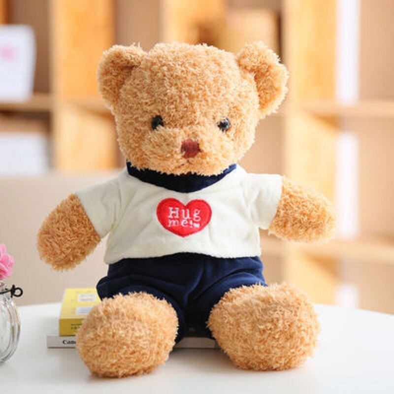 Hot 30cm Lovely Teddy Bear Plush Toys Stuffed Cute Bear with Heart Doll Girls Valentine&#39;s Gift Kids Baby Christmas Brinquedos - Executive-Skincare