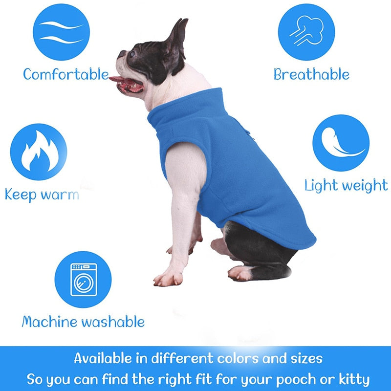 Winter Fleece Pet Dog Clothes Puppy Clothing French Bulldog Coat Pug Costumes Jacket For Small Dogs Chihuahua Vest Yorkie Kitten - Executive-Skincare